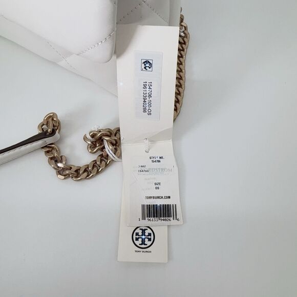 Tory Burch Small Kira Diamond Quilt Leather Shoulder Bag Crossbody 154706 Blanc - Picture 7 of 11